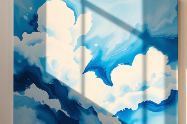 Blue Abstract Painting for Peaceful Corners